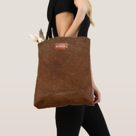 Faux Leather Titta Namn Tygkasse