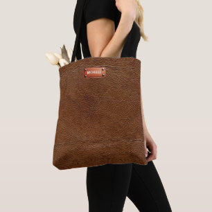 Faux Leather Titta Namn Tygkasse