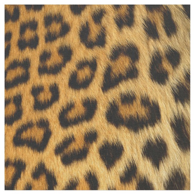 Faux Leopard Spots Päls Tyg (Närbild)