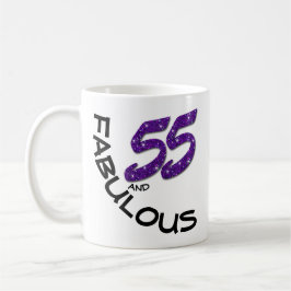 Faux Lila Glitter 55 och Fabulous Birthday Gift Kaffemugg