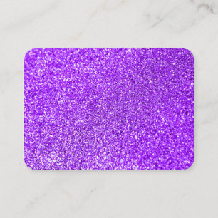Faux Lila Glitter Photo Visitkort