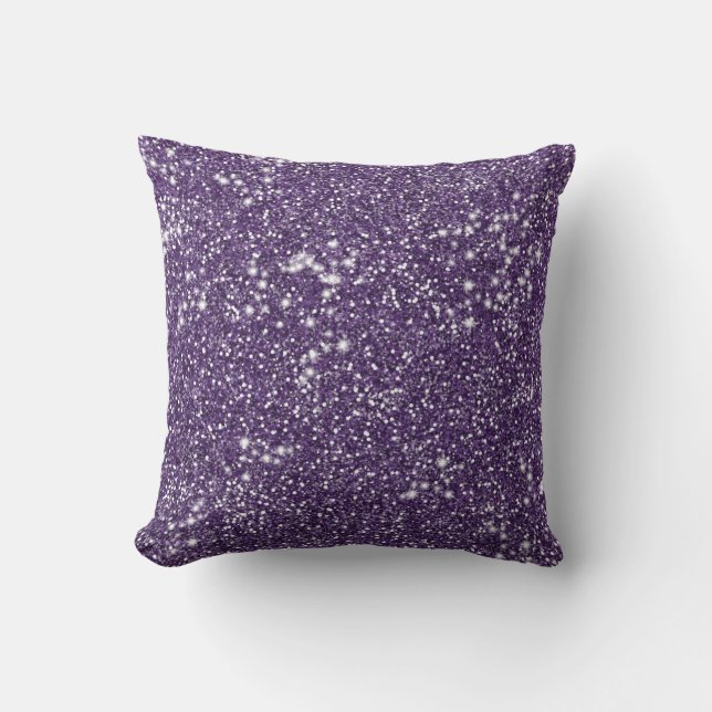 Faux Lila Glitter Struktur Kudde (Framsida)