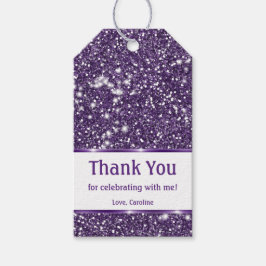 Faux Lila Glitter Struktur titta med Anpassningsba Presentetikett