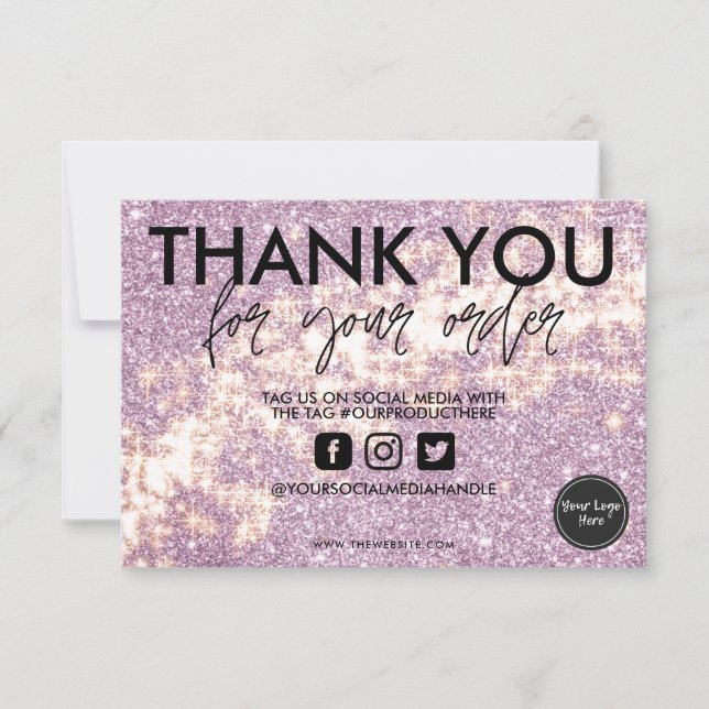 Faux Lila star glitter Media Insert Elegant (Framsida)