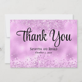 Faux Lilac Glitter och Foil Bröllop - tackkort Tack Kort