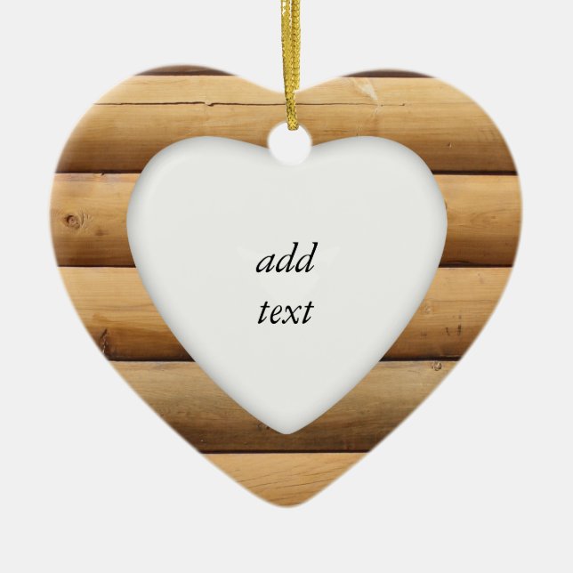 Faux Log Cabin Siding Julgransprydnad Keramik (Framsidan)