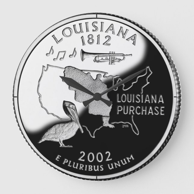 Faux Louisiana State Quarter Clock Stor Klocka (Framsida)