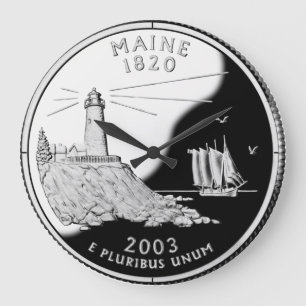 Faux Maine State Quarter Clock Stor Klocka