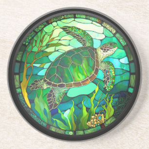 Faux-målad glasturtle underlägg