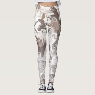 Faux Marble Abstrakt Leggings