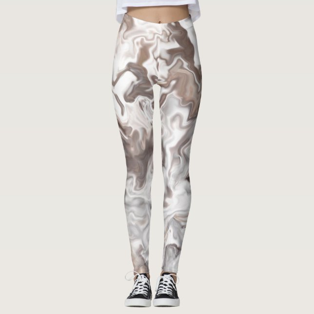 Faux Marble Abstrakt Leggings (Framsida)