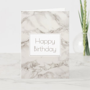 Faux Marble Alabaster i Taupe Grattis på födelseda Kort