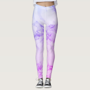 Faux Marble Alabaster Lila Rosa Leggings