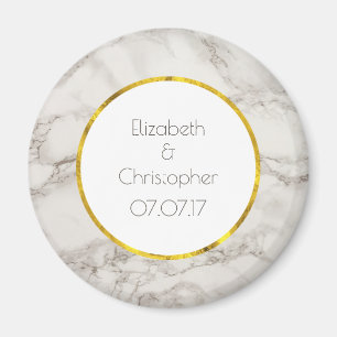 Faux Marble Alabaster Taupe Tan Modern Bröllop Magnet