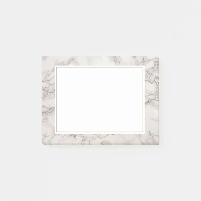 Faux Marble Alabaster Taupe Tan Modern Post-it Block (Framsida)