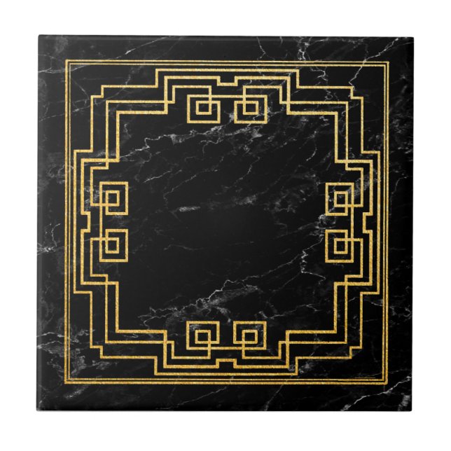 Faux marble Art Deco Stil keramik Kakelplatta (Framsidan)