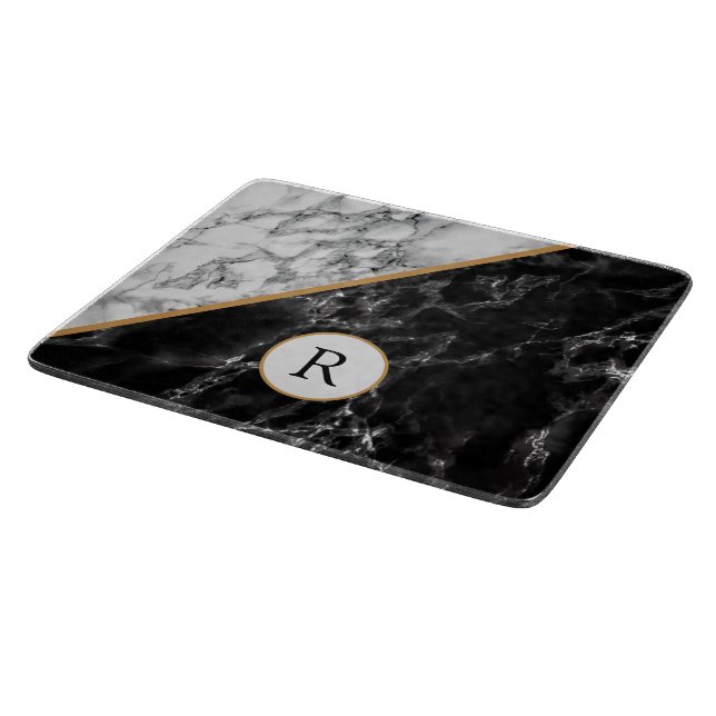 Faux Marble Cboard Monogram Ditt Brev (Hörn)