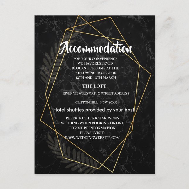 Faux Marble Geometric Accommodation Meddelande Vykort (Framsida)