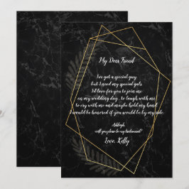 Faux Marble Geometric blir min bridesmaid Inbjudningar