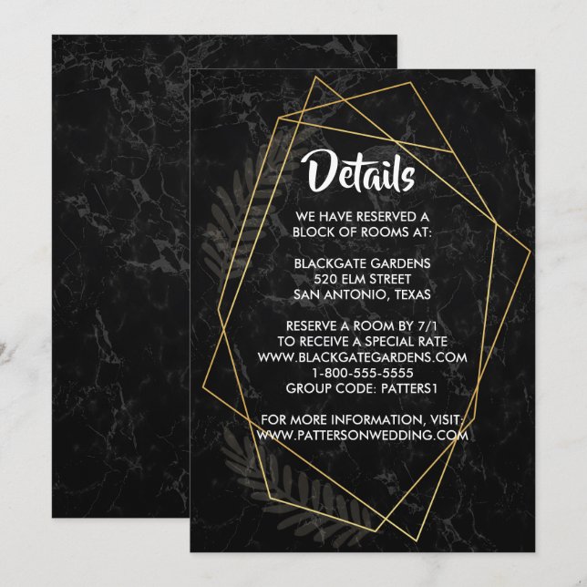 Faux Marble Geometric-hölje Inbjudningar (Fram/baksida)