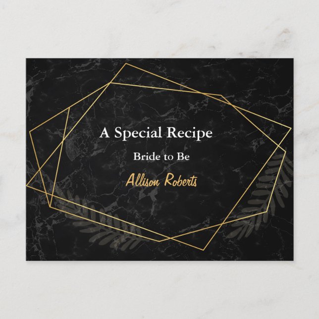 Faux Marble Geometric Möhippa Recipe Vykort (Framsida)