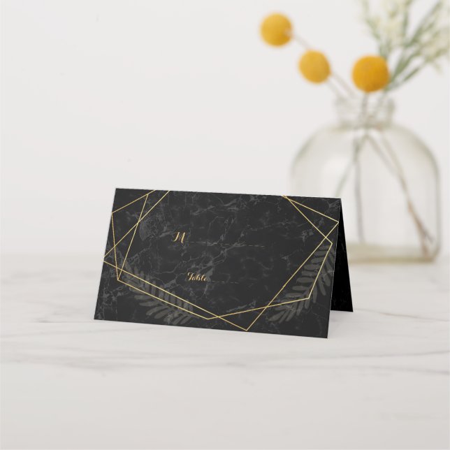 Faux Marble Geometric Place Card Placeringskort (Framsida)