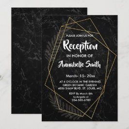 Faux Marble Geometric Reception Inbjudningar