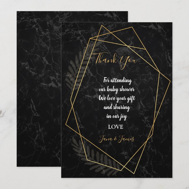 Faux Marble Geometric tack Inbjudningar (Fram/baksida)