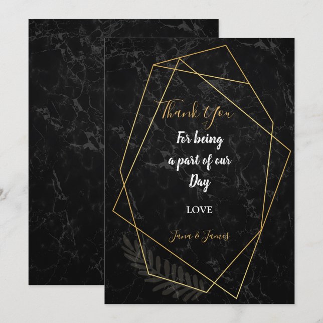 Faux Marble Geometric tack Inbjudningar (Fram/baksida)