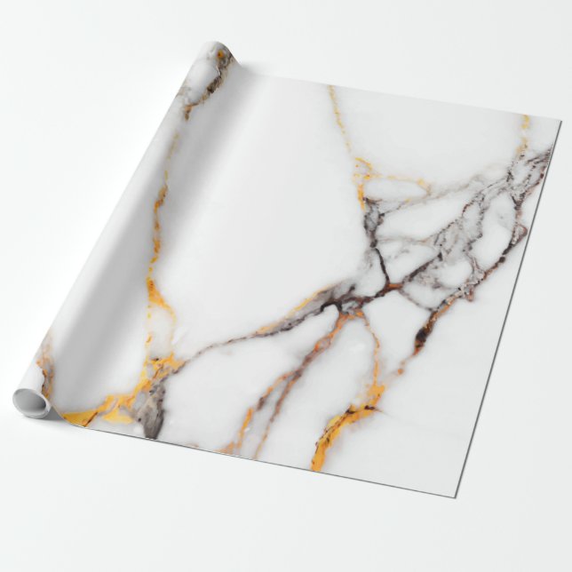 Faux marble in white beige and grått presentpapper (Utrullad)