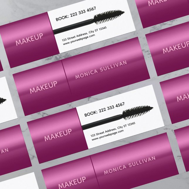 Faux mascara brush makeup artist mini visitkort (Skapare uppladdad)