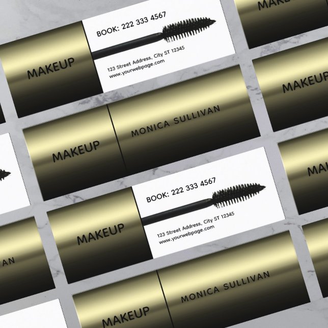 Faux mascara brush makeup artist mini visitkort (Skapare uppladdad)