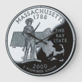Faux Massachusetts State Quarter Clock Stor Klocka