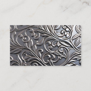 Faux Metall Affärskort - Embossed damask unisex Visitkort