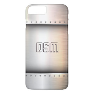 Faux Metall anpassningsbar monogram telefonfodral