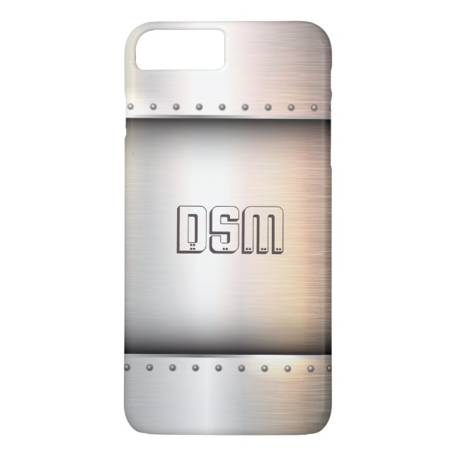 Faux Metall anpassningsbar monogram telefonfodral Case-Mate iPhone Skal (Baksida)