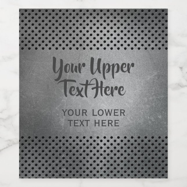 Faux Metall anpassningsbar text vin-etiketter Vinflaska Etikett (Singel etikett)