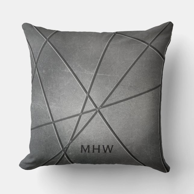 Faux Metall Mönster anpassningsbar monogram dekora Kudde (Framsida)