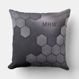 Faux Metall Mönster anpassningsbar monogram dekora Kudde