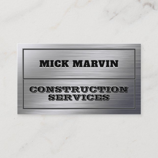 Faux metall struktur strong stil visitkort (Framsida)