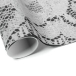 Faux Metallic Black Grått Möhippa Blommigt Snöre W Presentpapper<br><div class="desc">Fintvätt Chic Pantone Palete florenceK</div>