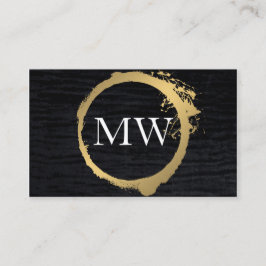 Faux Metallic Guld Velvet Black med Monogram Visitkort