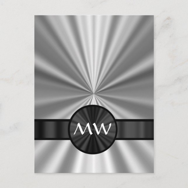 Faux metallic monogramme vykort (Framsida)