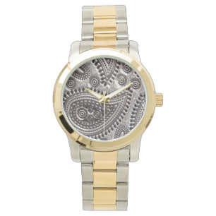 Faux Metallic Paisley Womens Armbandsur