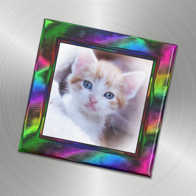 Faux Metallic Rainbow Gräns Photo Magnet (Skapare uppladdad)