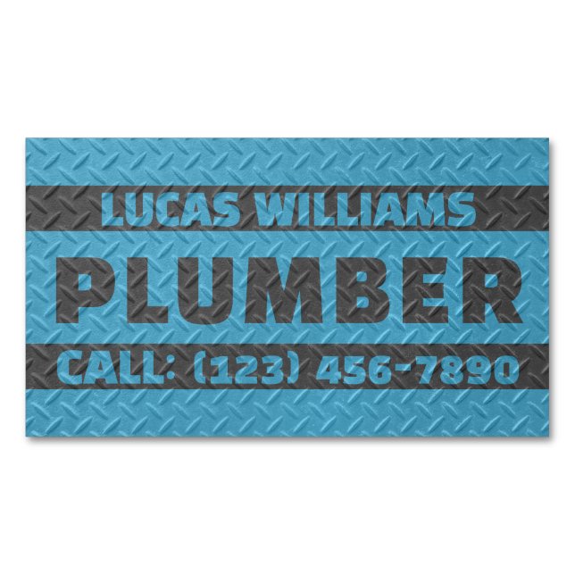 Faux metallic texture surface handyman  magnetiska visitkort (Framsida)