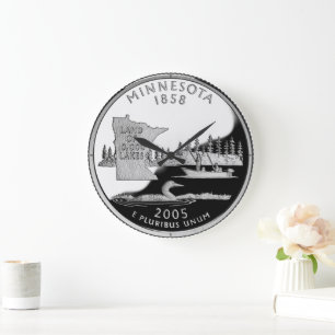 Faux Minnesota State Quarter Reverse Side Stor Klocka