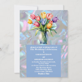 Faux Mor i Pearl Iridescent Bröllop Inbjudningar