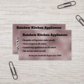 Faux Mörk Rosa Metallic Visitkort