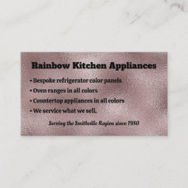 Faux Mörk Rosa Metallic Visitkort